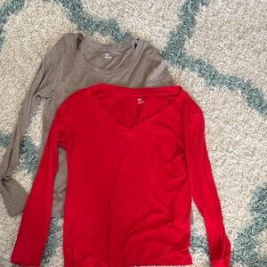 GAP Supersoft Red and Tan Tees